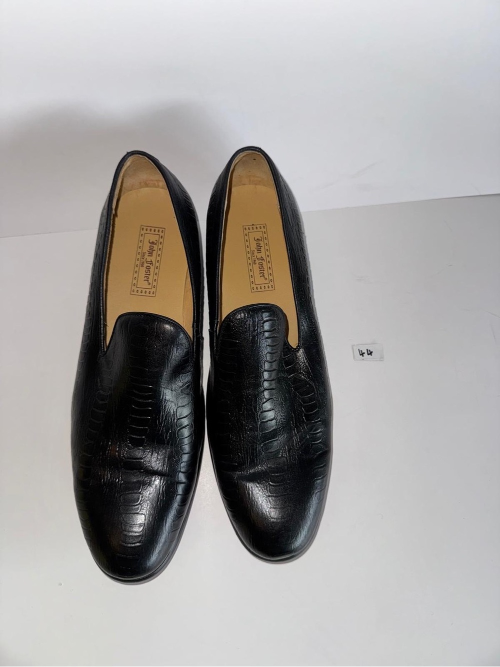 Johnston & Murphy Black Croc-Embossed Leather Slip-Ons
